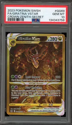 Pokemon Giratina VSTAR Crown Zenith Secret Rare Full Art #GG69 PSA 10 Gem Mint - Image 1