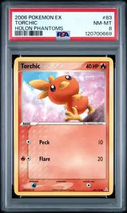 2006 POKEMON EX HOLON PHANTOMS 83 TORCHIC NEAR MINT-MINT PSA 8 - Image 1