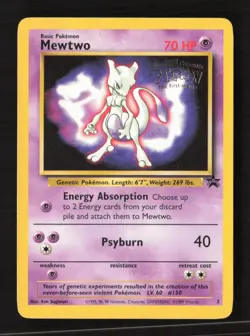 Mewtwo (Movie Promo) Promo Regular WoTC Promo 03/53 LP Pokemon TCG - Image 1