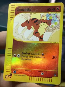 Growlithe 51/147 Aquapolis 2002 Reverse Holo e-Series Pokemon Card TCG - Image 4