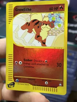Growlithe 51/147 Aquapolis 2002 Reverse Holo e-Series Pokemon Card TCG - Image 5