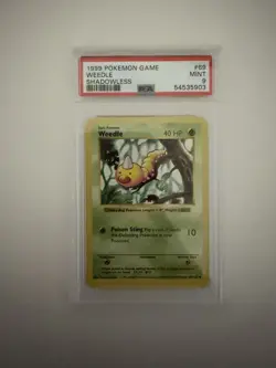 PSA 9 - Shadowless Weedle - 69/106 Base Set 1999 - Pokemon Card MINT - Image 1