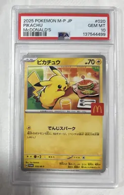 Pikachu - 020/M-P 020/M-P M-P Promotional Cards Regular (Japanese) PSA 10 - Image 2