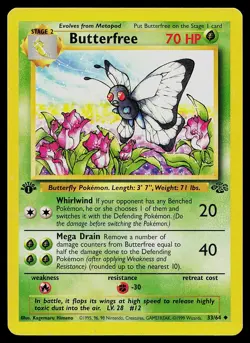 Pokemon Card Butterfree 33/64 Jungle 1st Edition - Image 1