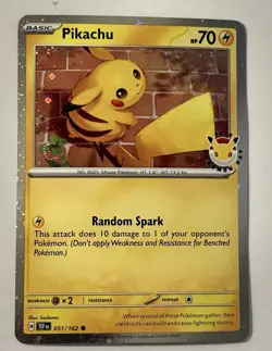 Pokemon Pikachu 051/162 2024 Pokemon Day Promo Holo Basic HP70 Random Spark Card - Image 1