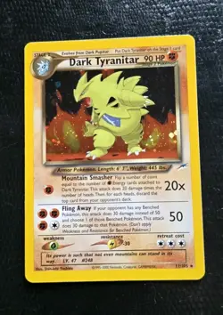 Pokemon Dark Tyranitar Neo Destiny 11/105 Rare English Vintage Card - Image 1