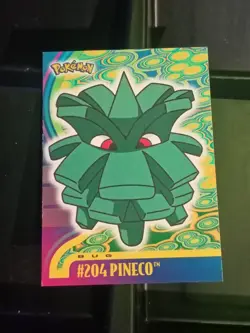 Pokemon Card - Pineco #204 - Johto Series - Topps Blue Label Non Foil - Image 1