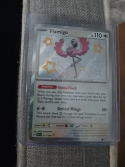 Flamingo 211/091 Shiny Rare Holo Paldean Fates Pokemon TCG Card really nice MINT - Image 1