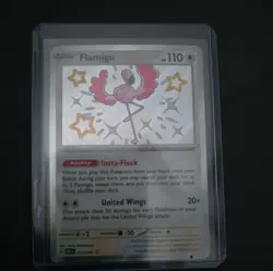 Flamingo 211/091 Shiny Rare Holo Paldean Fates Pokemon TCG Card really nice MINT - Image 2