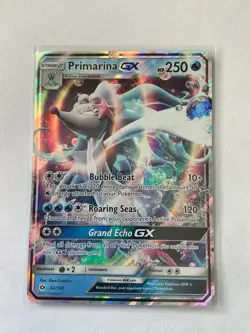 Primarina GX 42/149 Sun & Moon Ultra Rare Holo Pokemon Card NM - Image 1