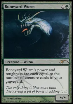 Moderatly Played, English - 1 x MTG Boneyard Wurm - WPN Foil Promotional - Image 1