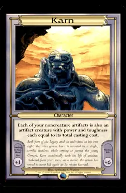 1997 Wizards of the Coast Magic: The Gathering Karn Oversized Promo Card - Image 1