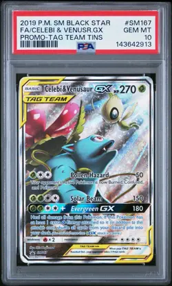 PSA 10 Celebi & Venusaur GX SM167 Black Star Promo GEM MINT Pokemon - Image 1