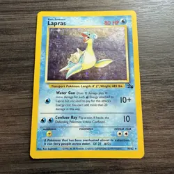 Pokemon TCG Lapras 10/62 Fossil Set Unlimited 1999 Holo Rare VTG WOTC - Image 1