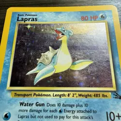Pokemon TCG Lapras 10/62 Fossil Set Unlimited 1999 Holo Rare VTG WOTC - Image 2