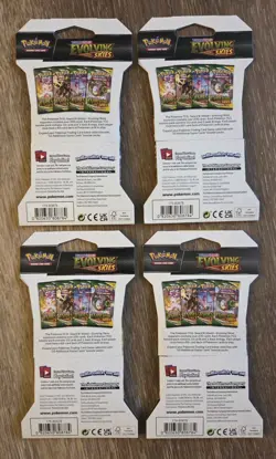 Pokemon Evolving Skies New Sealed Sleeved Blister Booster x4 Packs Full Art Set - Image 2