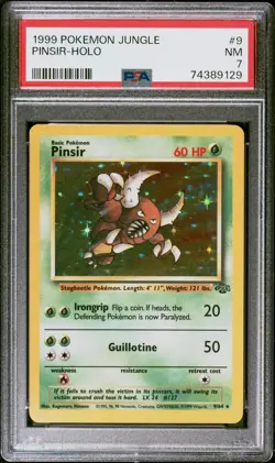 1999 Pokemon Jungle Pinsir Holo #9 PSA 7 FRESH SLAB! - Image 1