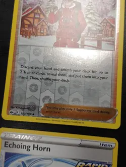 Pokemon TCG Chilling Reign REV HOLO Trainer Peony 150/198 Echoing Horn Justified - Image 3