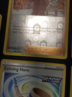 Pokemon TCG Chilling Reign REV HOLO Trainer Peony 150/198 Echoing Horn Justified - Image 4