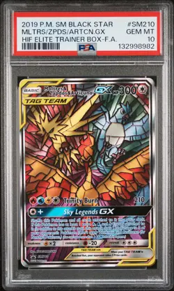 2019 POKEMON SM BLACK STAR PROMO FULL ART/MOLTRES & ZAPDOS & ARTICUNO GX PSA 10 - Image 1