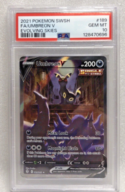 Pokemon Umbreon V 189/203 SWSH07 Evolving Skies Full Art Ultra Rare PSA 10 - Image 1