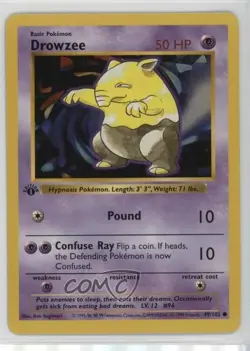 Drowzee Shadowless 1st Ed. Pokemon Base Set #49 1999 - Image 1