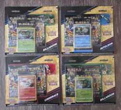 Pokemon Crown Zenith 3 Pack Blister Pin Collection x4 New Factory Sealed - Image 1