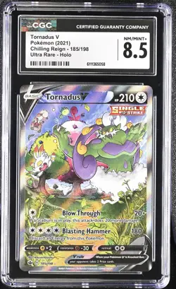 Tornadus V 185/198 Ultra Rare Holo Chilling Reign Pokemon CGC 8.5 Nm/mint+ - Image 1