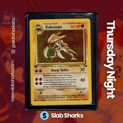 1999 POKEMON FOSSIL 1ST EDITION #9/62 KABUTOPS HOLO RARE - Image 1