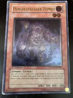 Yugioh Plaguespreader Zombie CSOC-EN031 1st Edition Ultimate Rare Played - Image 1