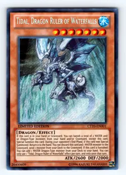 Yugioh Tidal, Dragon Ruler of Waterfalls CT10-EN001 Secret Rare - NM 💎 - Image 1