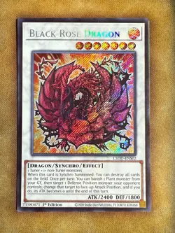 Yugioh Black Rose Dragon L5DD-ENS02 Secret Rare 1st Ed Chibi Art NM - Image 1