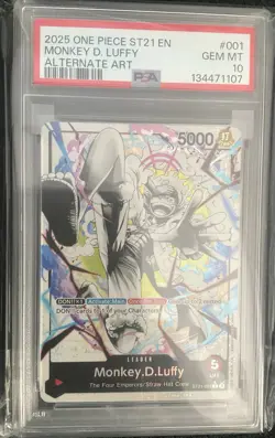 One Piece ST21-001 Monkey D Luffy Gear 5 Starter Deck 21 Alt Art Parallel PSA 10 - Image 2