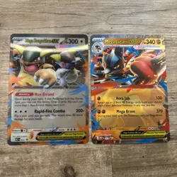 Pokemon Mega Kangaskhan ex 025 + Lucario 012 JUMBO x2 Black Star Promo - Image 1