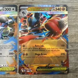 Pokemon Mega Kangaskhan ex 025 + Lucario 012 JUMBO x2 Black Star Promo - Image 3