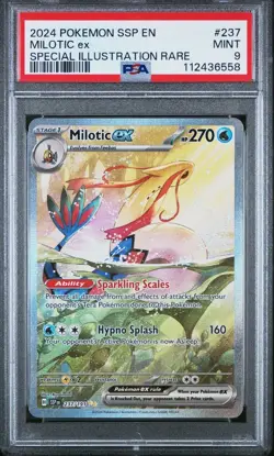 Milotic EX 237/191 Sv08: Surging Sparks Sir Holo Pokemon Card PSA 9 Mint - Image 1