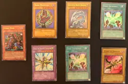 Vintage 7 Card Yu-Gi-Oh Lot Dark Magician Blue-eyes Gaia Dragon Champion Etc - Image 1