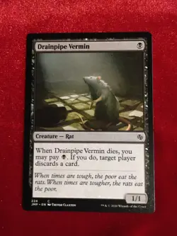 MTG Magic the Gathering - Drainpipe Vermin (224/496) Jumpstart - Unplayed Mint+ - Image 1