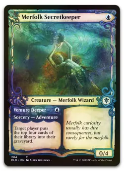 Merfolk Secretkeeper (Showcase) #284 (Foil) NM Throne of Eldraine ELD Magic MTG - Image 1