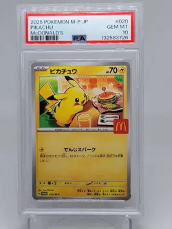 Pokemon 2025 Pikachu 020/M-P McDonald's Promo Japanese PSA GEM MT 10 - Image 1