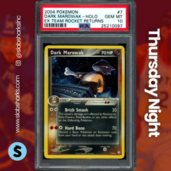 2004 POKEMON EX TEAM ROCKET RETURNS #7/109 DARK MAROWAK HOLO PSA 10 - Image 1