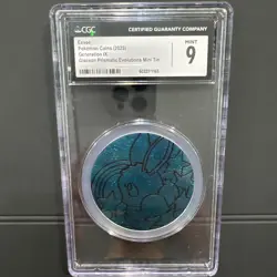 2025 Pokemon Coins Generation IX Glaceon Prismatic Evolutions Mini tin CGC 9 - Image 1