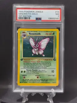1999 Pokemon Jungle Venomoth Holo 1st Edition PSA 7 - Image 1