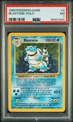 Blastoise Pokemon 1999 Holo Base Set Unlimited English 2/102 PSA 7 - Image 1