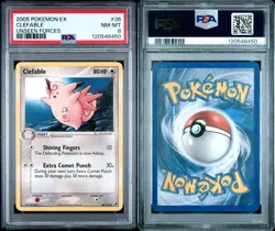 2005 POKEMON EX UNSEEN FORCES 36 CLEFABLE NEAR MINT-MINT PSA 8 - Image 3