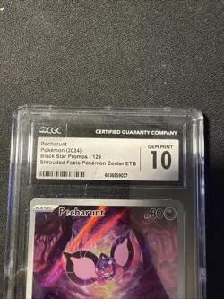 Pecharunt SVP129 Pokemon Center Stamped Shrouded Fable Promo CGC 10 PSA Gem Mint - Image 3