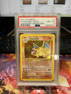PSA 8 - Pokemon CHARIZARD 3/110 - LEGENDARY COLLECTION - HOLO FOIL Rare - Image 1