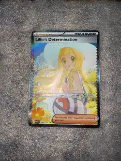 Pokemon TCG Lillie’s Determination Mega Evolution 184/132 SAR English NM In Hand - Image 1