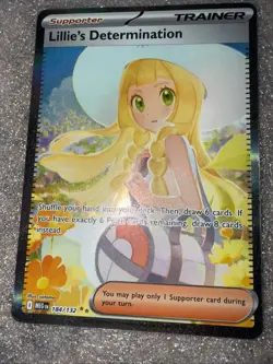 Pokemon TCG Lillie’s Determination Mega Evolution 184/132 SAR English NM In Hand - Image 4