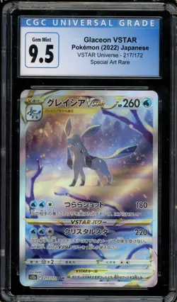 2022 Pokemon Japanese Glaceon VSTAR 217/172 S12a Vstar Universe CGC 9.5 Gem Mint - Image 1
